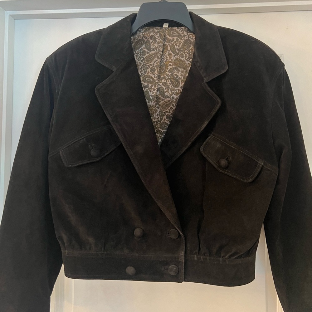 Vintage Italian Black Suede Jacket
